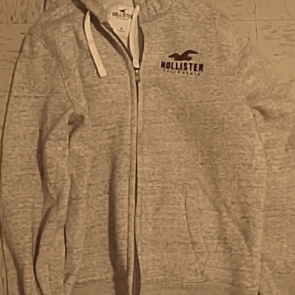 Hollister Heather Gray Hoodie with Logo